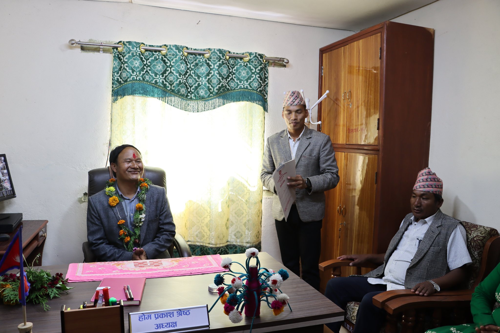 भूमेका नव निर्वाचित अध्यक्षको घोषणाः स्वास्थ्य बीमायुक्त भूमे बनाइने